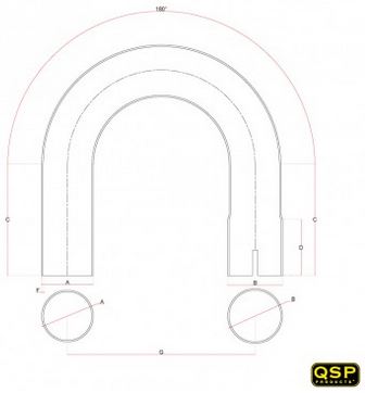 QSP 304 RVS 51mm Uitlaatbocht 180 graden