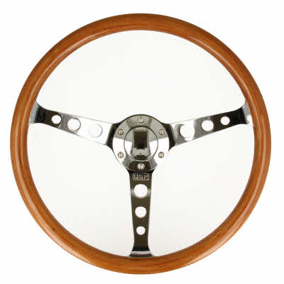 classic wooden steering wheel